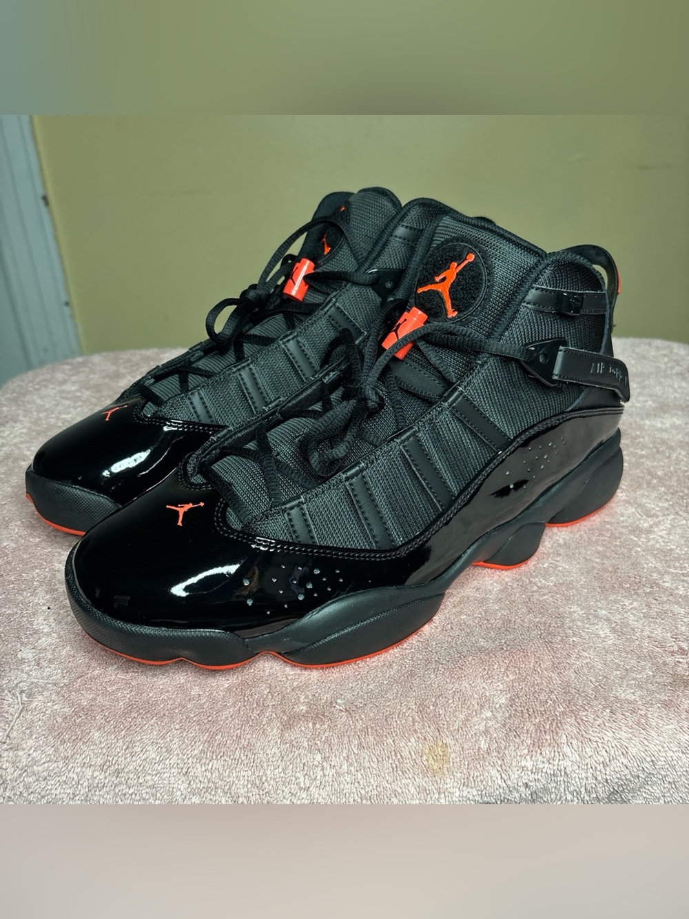 Jordan 6 Rings Black Infrared 23 Red Shoes Men's | Size 13 (322992-066)